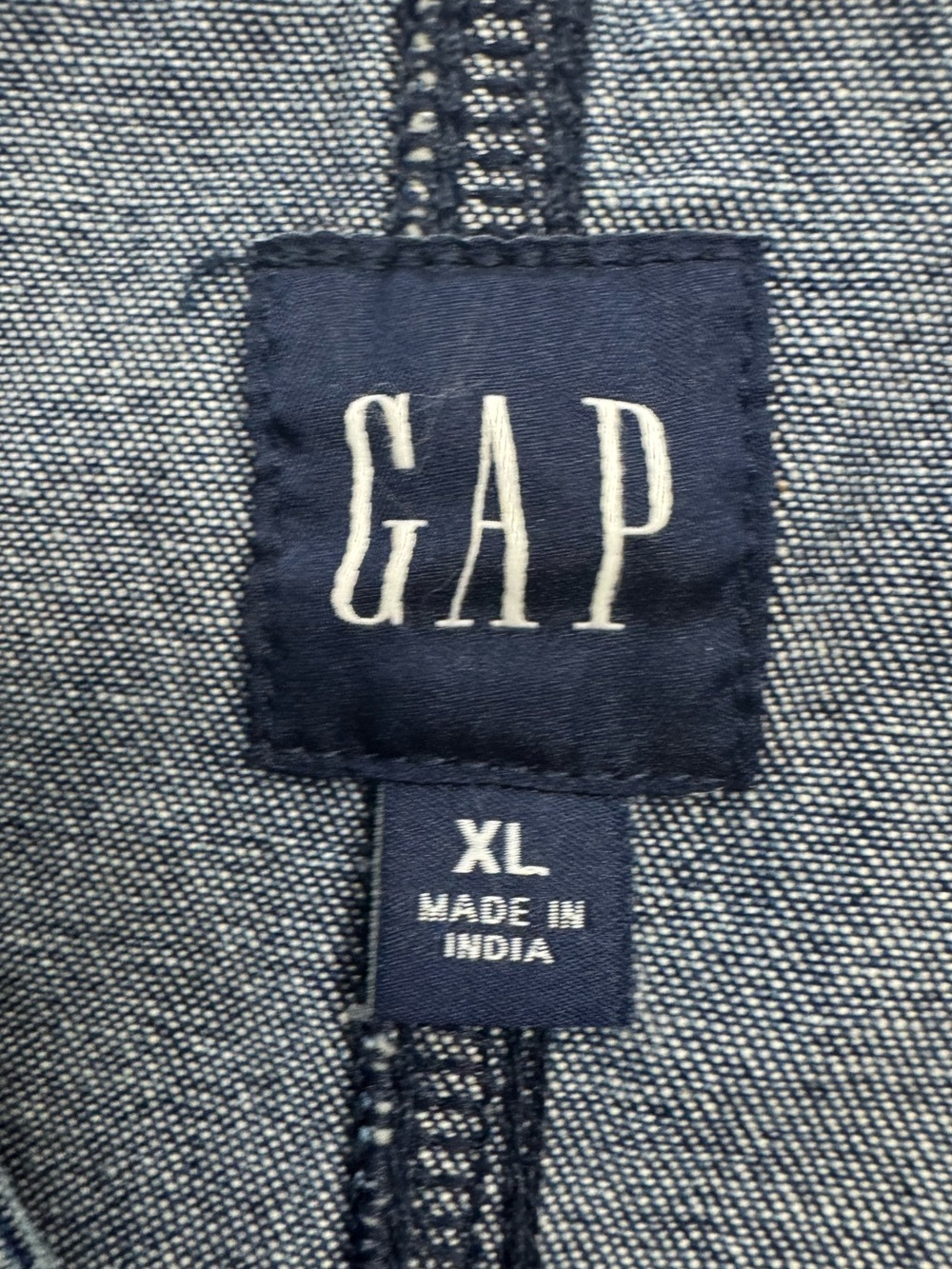 GAP Heritage Blue Denim Mini Dress Sleeveless Sheath Dress Size XL Classic - Picture 8 of 9